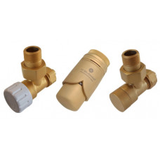 Комплект термостатический Schlosser Elegant угловой GZ 1/2 x 15mm Cu золото мат. 604200087