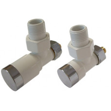 Комплект Schlosser Elegant с ручным регулированием угловой GZ 1/2 x 15mm Cu белый-хром 604200005