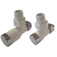 Комплект Schlosser Elegant з ручним регулюванням кутовий GZ 1/2 x 16x2 mm PEX білий-хром 604200006