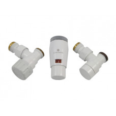 Комплект термостатический Schlosser Elegant Mini угловой GZ 1/2 x M22x15 белый (М30х15) 603400041
