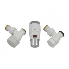 Комплект термостатический Schlosser Elegant Mini угловой GZ 1/2 x M22x15 белый-хром (М30х15) 603400042