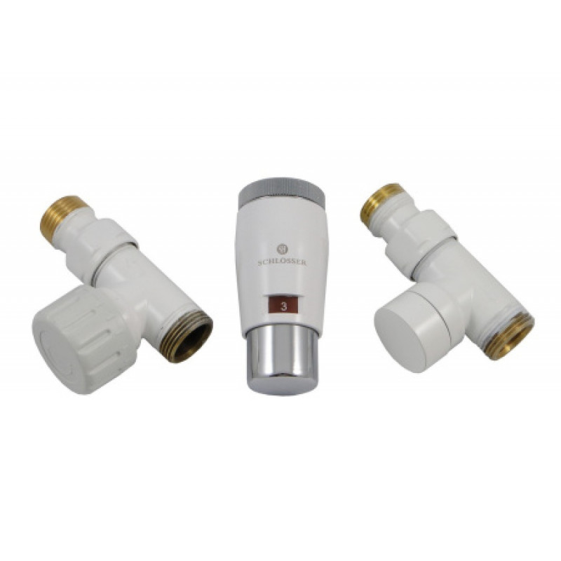 Комплект термостатический Schlosser Elegant Mini прямой GZ 1/2 x M22x15 белый-хром (М30х15) 603400044