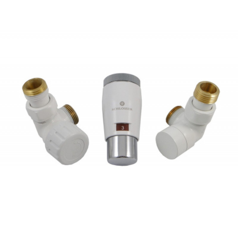 Комплект термостатический Schlosser Elegant Mini осевой GZ 1/2 x M22x15 белый-хром (М30х15) 603400046