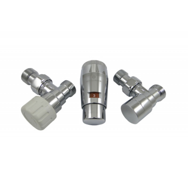 Комплект термостатический Schlosser Elegant Mini угловой GZ 1/2 x M22x15 хром (М30х15) 603400047
