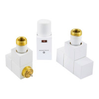 Комплект термостатичний Schlosser Square кутовий GZ 1/2 x 15 mm Cu білий 605800001