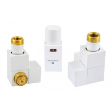 Комплект термостатический Schlosser Square осевой GZ 1/2 x 15 mm Cu белый 605800007