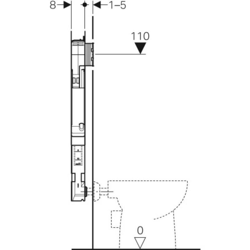 Бачок скрытого монтажа Geberit Sigma 8 см, 6/3 литра