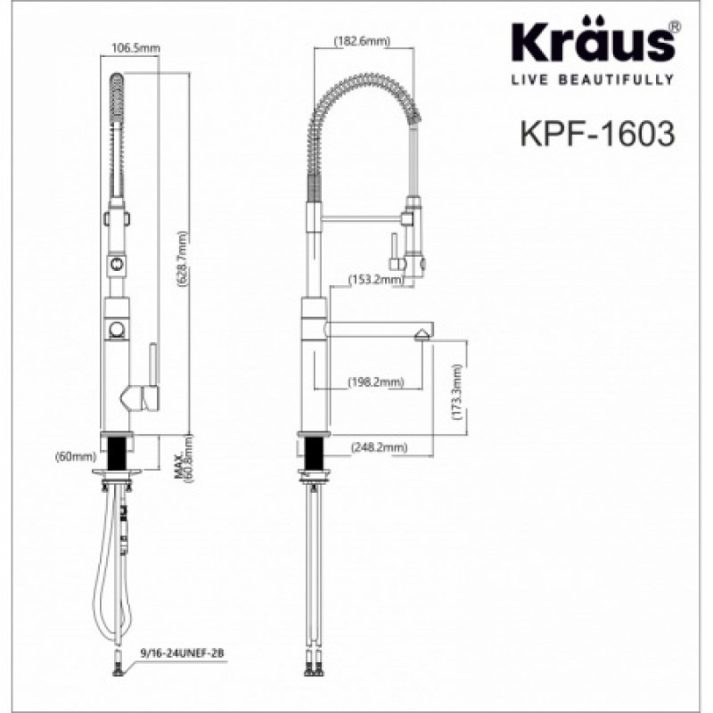 Смеситель для кухни Kraus Artec Pro KPF-1603BG
