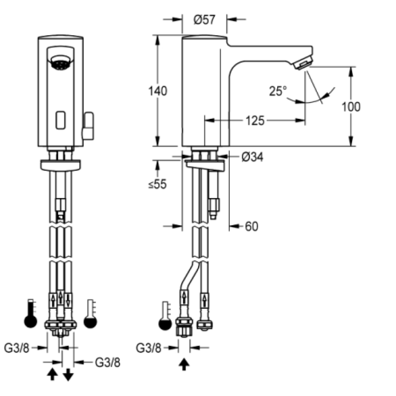 Бесконтактный смеситель для раковины Franke F5E-Mix F5EM1005