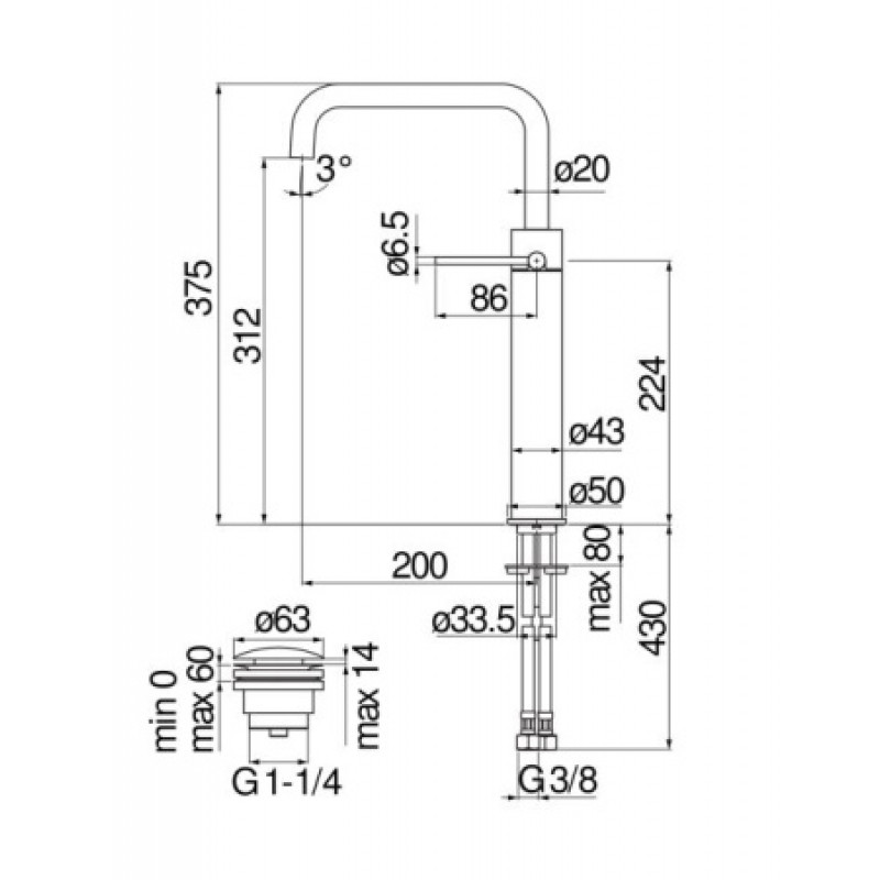 Смеситель для раковины Nobili Velis VE125158/2RCP