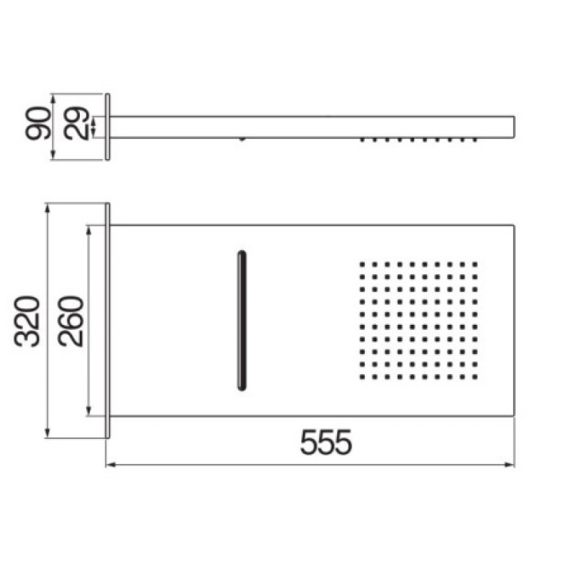 Верхній душ Nobili 555x260 мм AD139/106CR