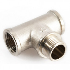 Трійник General Fittings латунний нікельований 1/2" ВНВ 270015N040404A