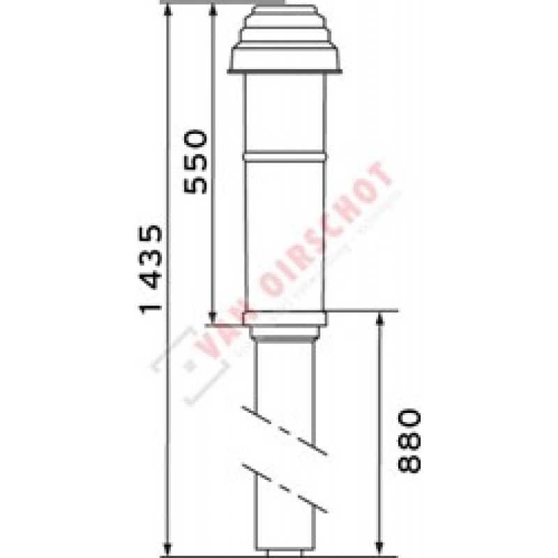Комплект вертикального проходу через дах Vaillant 60/100 мм (чорний)(конденс)