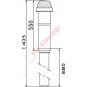 Комплект вертикального проходу через дах Vaillant 60/100 мм (чорний)(конденс)