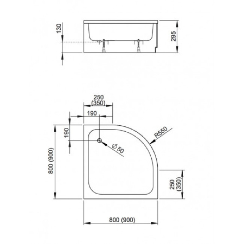 Душовий піддон RADAWAY Samos A 800х800х295 4S88300-03