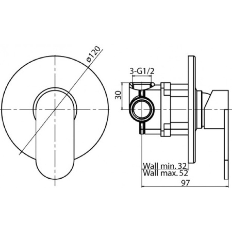 Смеситель скрытого монтажа Valvex TUBE 2454870