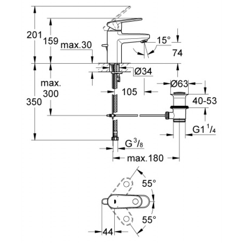 Смеситель для раковины Grohe Europlus S 32612002