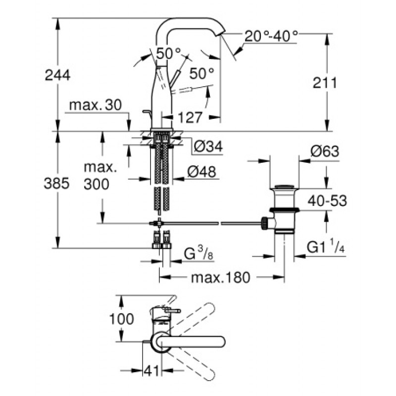 Смеситель для раковины Grohe Essence New 32628001