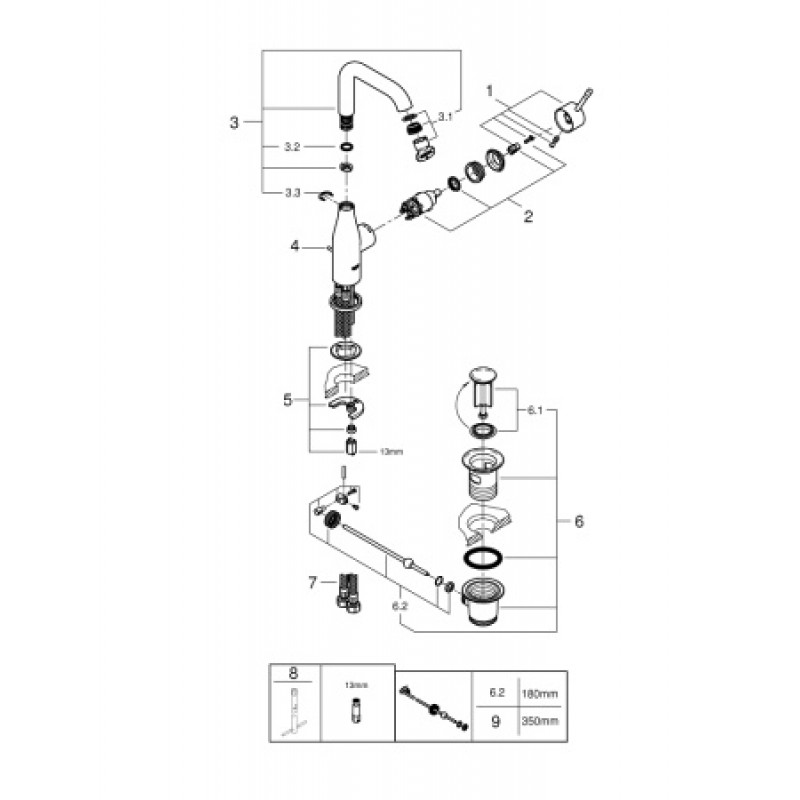 Смеситель для раковины Grohe Essence New 32628001