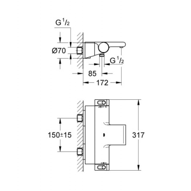 Термостатичний змішувач для ванни Grohe Grohtherm 2000 34464001
