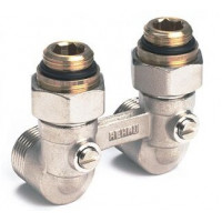 Блок шарових кранов G1/2" x G3/4" угловой, для радиаторов с нижним подключением REHAU  R240737001