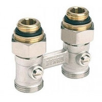 Блок шарових кранов G1/2" x G3/4" прямий, для радиаторов с нижним подключением REHAU  R240727001