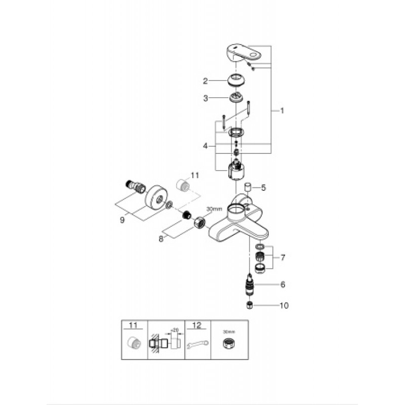Смеситель для ванны Grohe Europlus 33553002