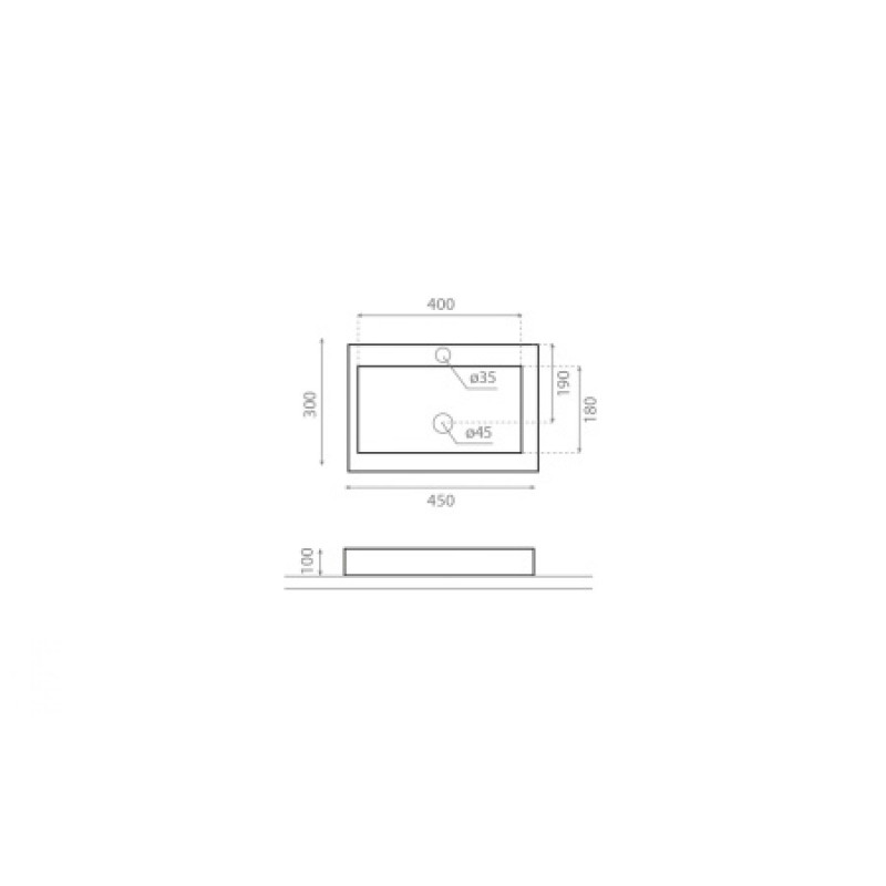 Раковина Bathco Paris 450x300x100 мм 4055