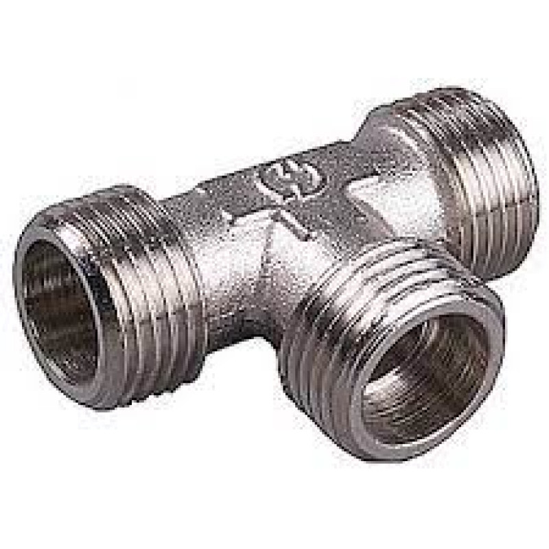 Тройник General Fittings латунный никелированный 1/2" ННН 270010N040404A