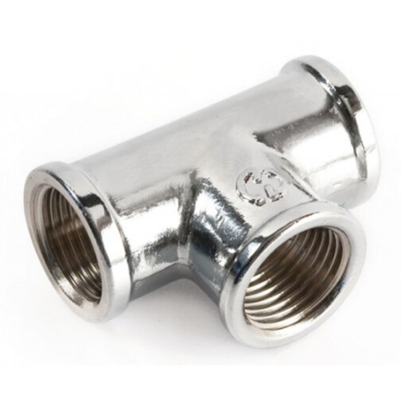 Трійник General Fittings латунний нікельований 3/4" ВВВ 270014N050505A