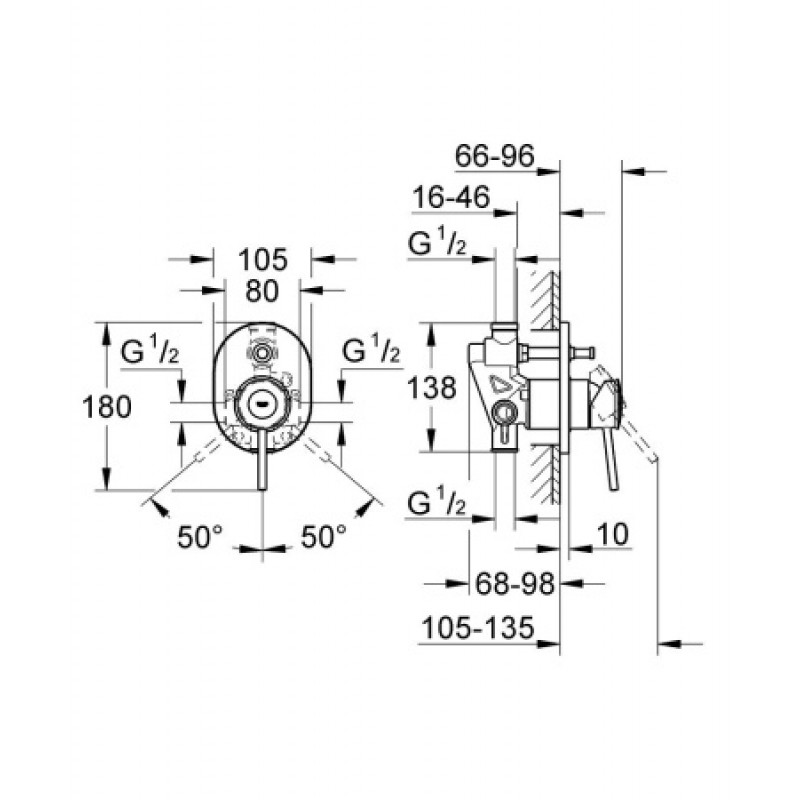 Смеситель скрытого монтажа Grohe BauClassic 29047000