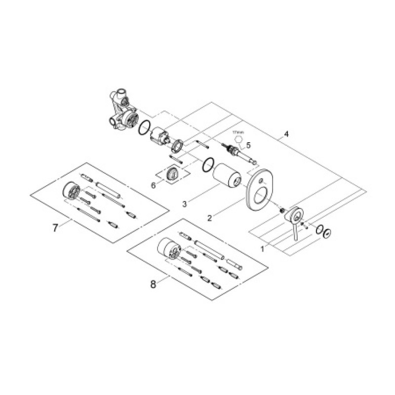 Смеситель скрытого монтажа Grohe BauClassic 29047000