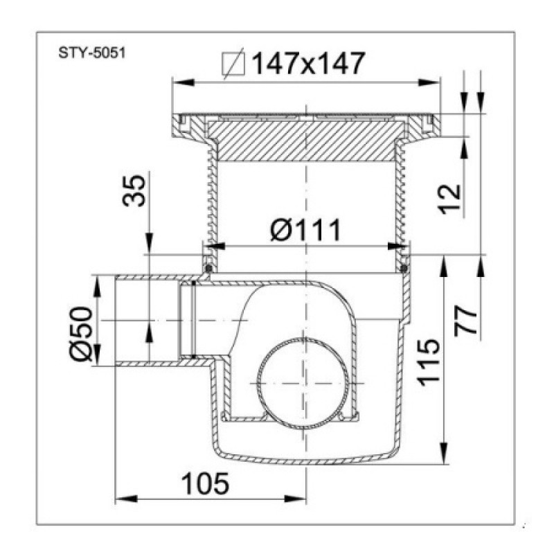 Трап горизонтальний Styron STY-5051