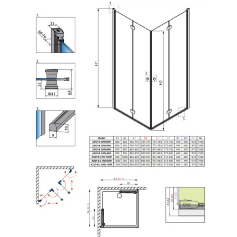 Душова кабіна Radaway Eos KDD B 1000х900х1970 37353-01-01NB