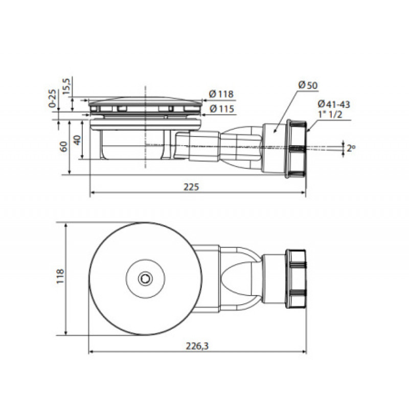 Сифон для душового піддону Radaway R400B