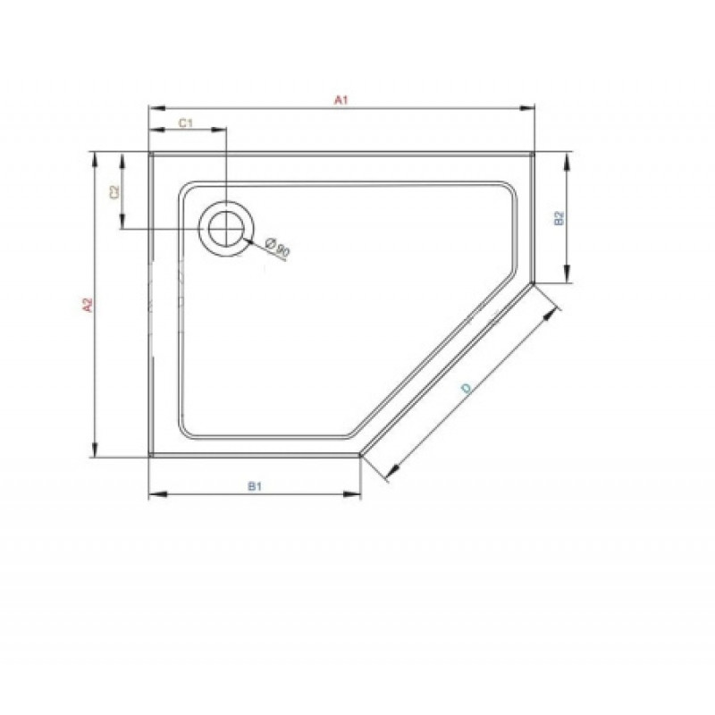 Душевой поддон RADAWAY Doros PT E 1000х900х50 L SDRPT1090-01-04SL