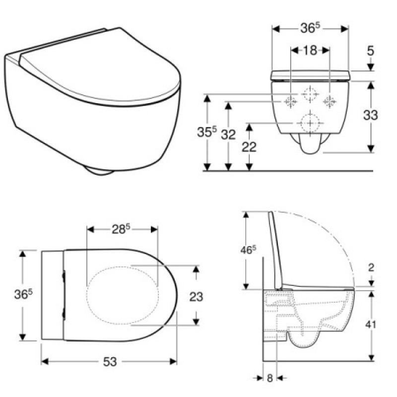 Унітаз підвісний Geberit iCon + кришка 500.784.01.1
