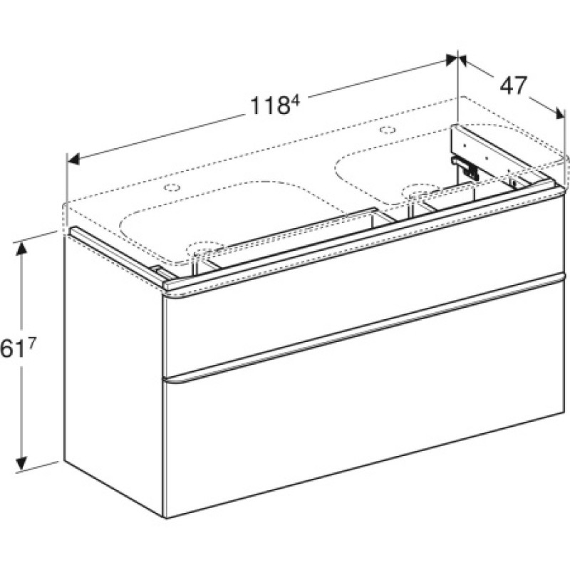 Тумба під умивальник Geberit Smyle Square 1200х480