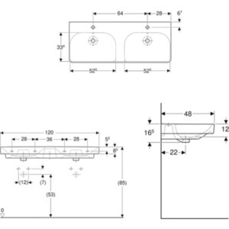 Раковина Geberit Smyle 1200х480 мм 500.223.01.1