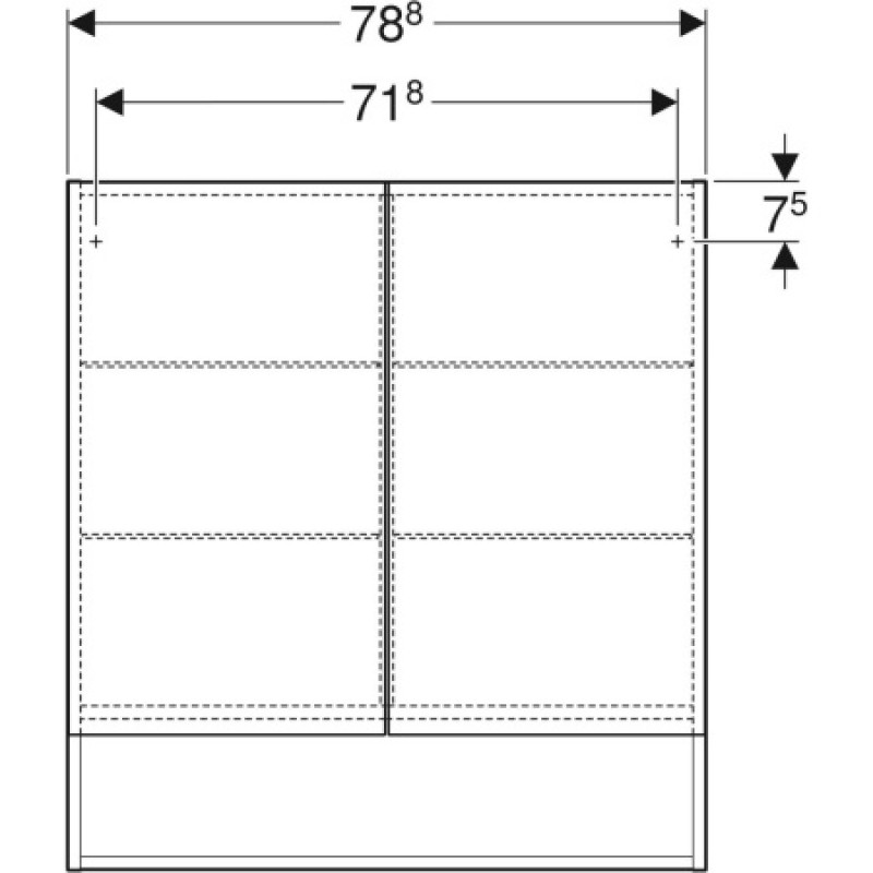 Шафка-дзеркало Geberit Selnova Square 788х850х175 мм