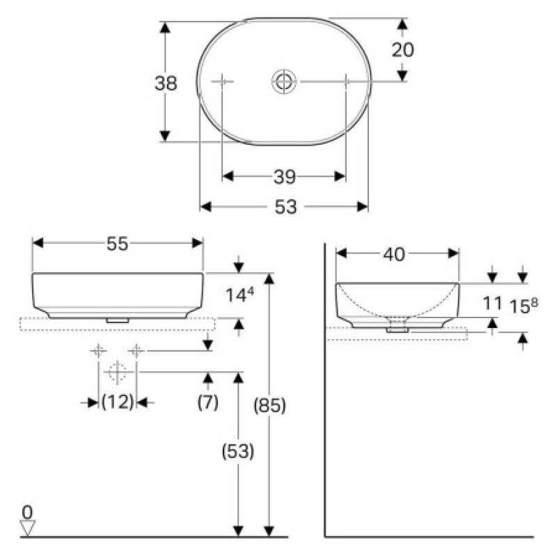 Раковина Geberit VariForm 550х400 мм 500.774.01.2
