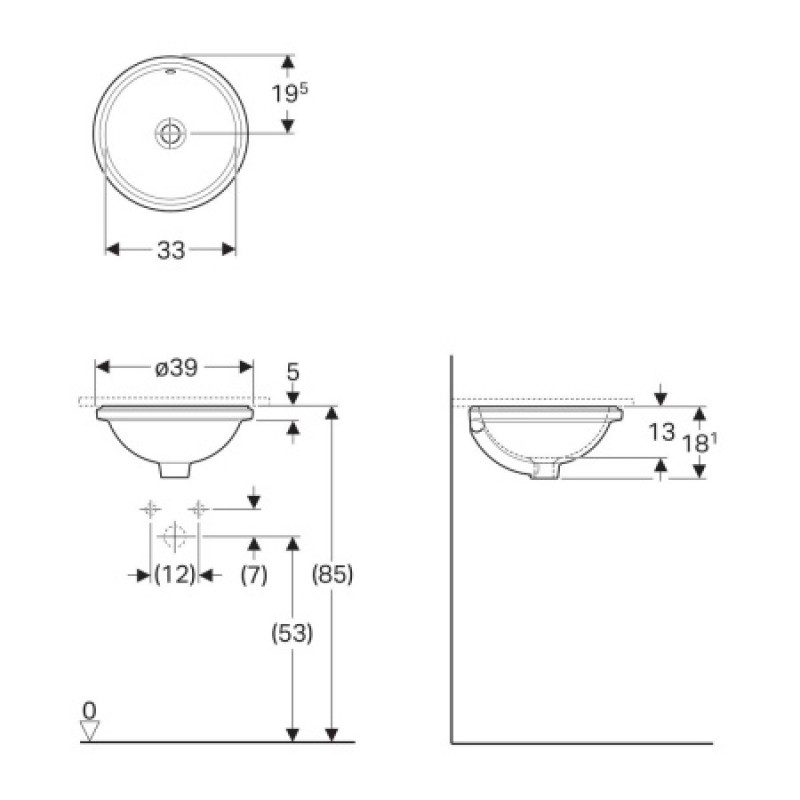 Раковина Geberit VariForm 390 мм 500.745.01.2