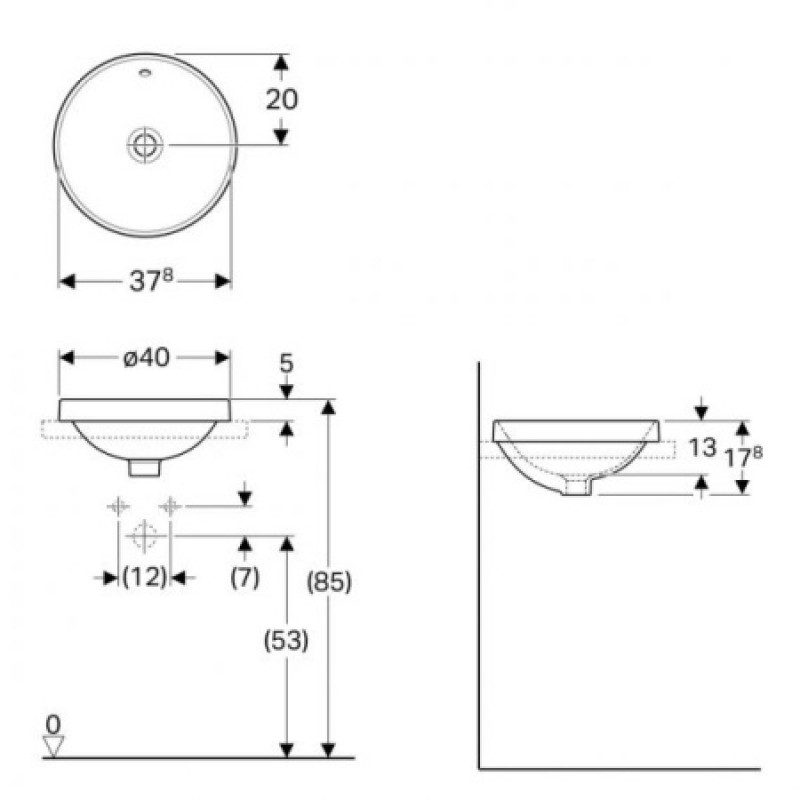 Раковина Geberit VariForm 400 мм 500.701.01.2