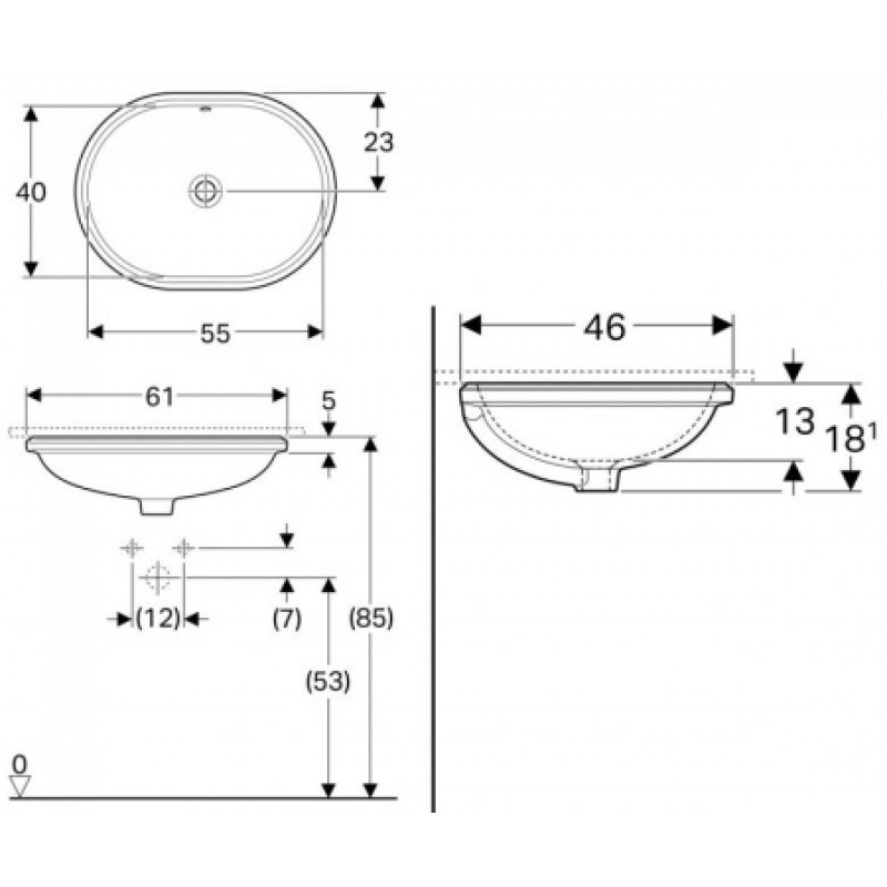 Раковина Geberit VariForm 550х460 мм 500.757.01.2
