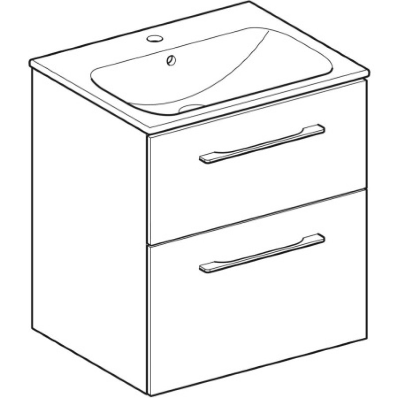 Комплект (тумба+раковина) Geberit Selnova Square 600х480 501.238.00.1