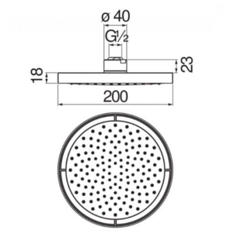 Верхний душ Nobili 200 мм AD139/10CFLP