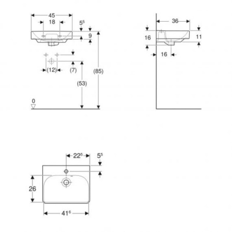 Раковина Geberit Smyle 450х360 мм 500.222.01.1
