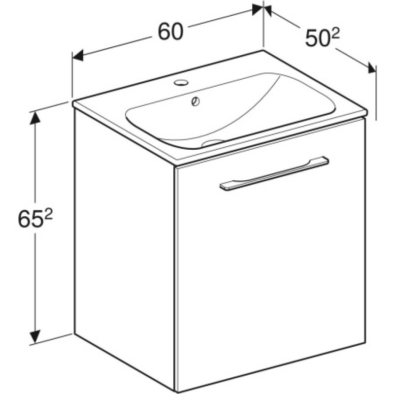 Комплект (тумба+раковина) Geberit Selnova Square 600х480 501.255.00.1