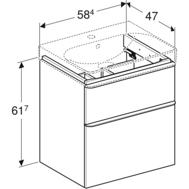 Тумба под умывальник Geberit Smyle Square 600х480 500.352.00.1