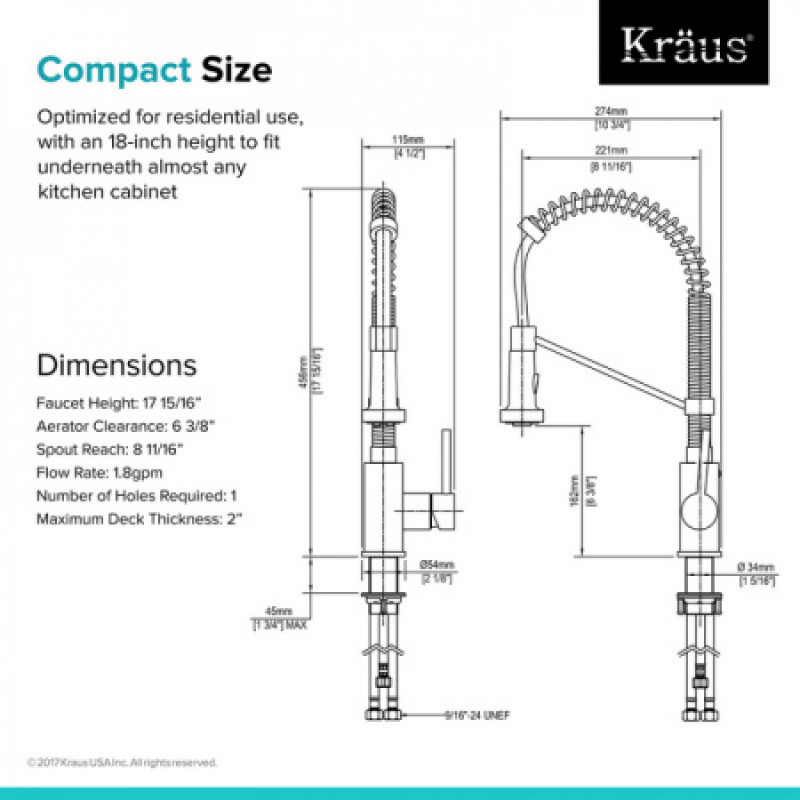 Смеситель для кухни Kraus KPF-1610CH
